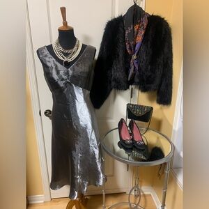 Elegant vintage Silver Dress by OBLIQUE